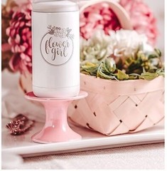 Handmade laser engraved double insulated flower girl 200ml flask NIB hot & cold