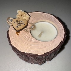 13ea. Small Candles Gifts In Brown Window Boxes.”Thanks For Celebrating With Us”