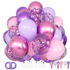 68Pcs Pink and Purple Balloons 12 Inch Metallic Purple Pink Latex Pinkpurple