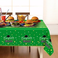 Childom 3 Pack Graduation Tablecloth,Graduation Decorations 54″ x 108″, Green