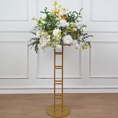 46″ GOLD Metal Round Top FLOWER STAND Pedestal Centerpiece Party Decorations