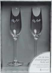 Mr. & Mrs. Champagne Flute Set – Elegant His and Hers Wedding Toasting Glasse…