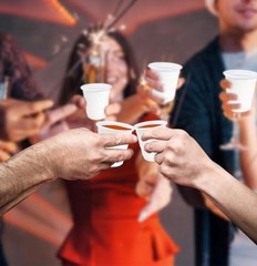 100 Pack 2 oz Plastic Shot Cups Disposable Shot Glasses white shot glasses