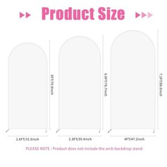 Arch Backdrop Cover, 6FT Spandex Fitted Wedding Arch Stand Covers 6 FT White
