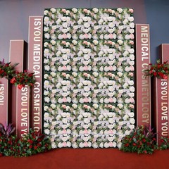 6Pcs Artificial Silk Flower Rose Wall Panels Wedding Party Decor 24″ X 16″
