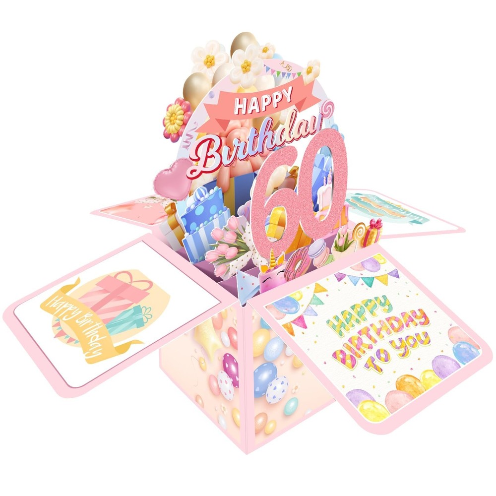 Joycard 60th Birthday Card, Birthday Decorations for Women, Mothers, and Wife…