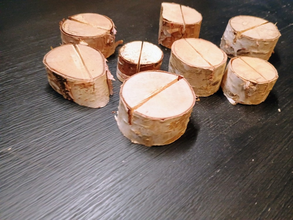 Real Birch Table Place Card Holders For Home & Wedding Decor, 60 count