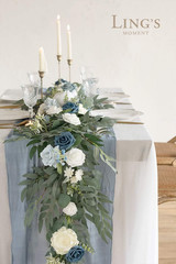 Ling’S Moment Flower Garland – 6FT Eucalyptus & Rose – Sweetheart Table Decor fo