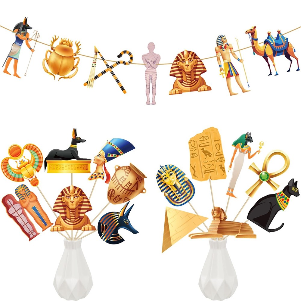 Ancient Egypt Centerpiece Sticks Egyptian Party Decorations 23PCS Multicolor