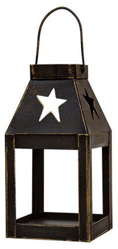 NEW — Primitive STAR MINI LANTERN Tea Light Holder – 5″ Metal Ornament