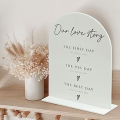 8×10 Inch Arch Acrylic Sign with Stand | 5 Pack Blank 8×10 Inch (5pcs) White