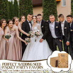 100 Pcs Let Love Grow Seed Packets Cool Wedding Favors for Guests Kraft Envelope