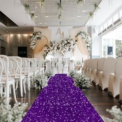 Purple Carpet Runner for Party Wedding Aisle Runners 2x15FT Sequin Aisle
