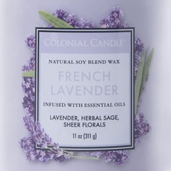Colonial Candle French Lavender Scented Jar Candle Classic Cylinders Collection