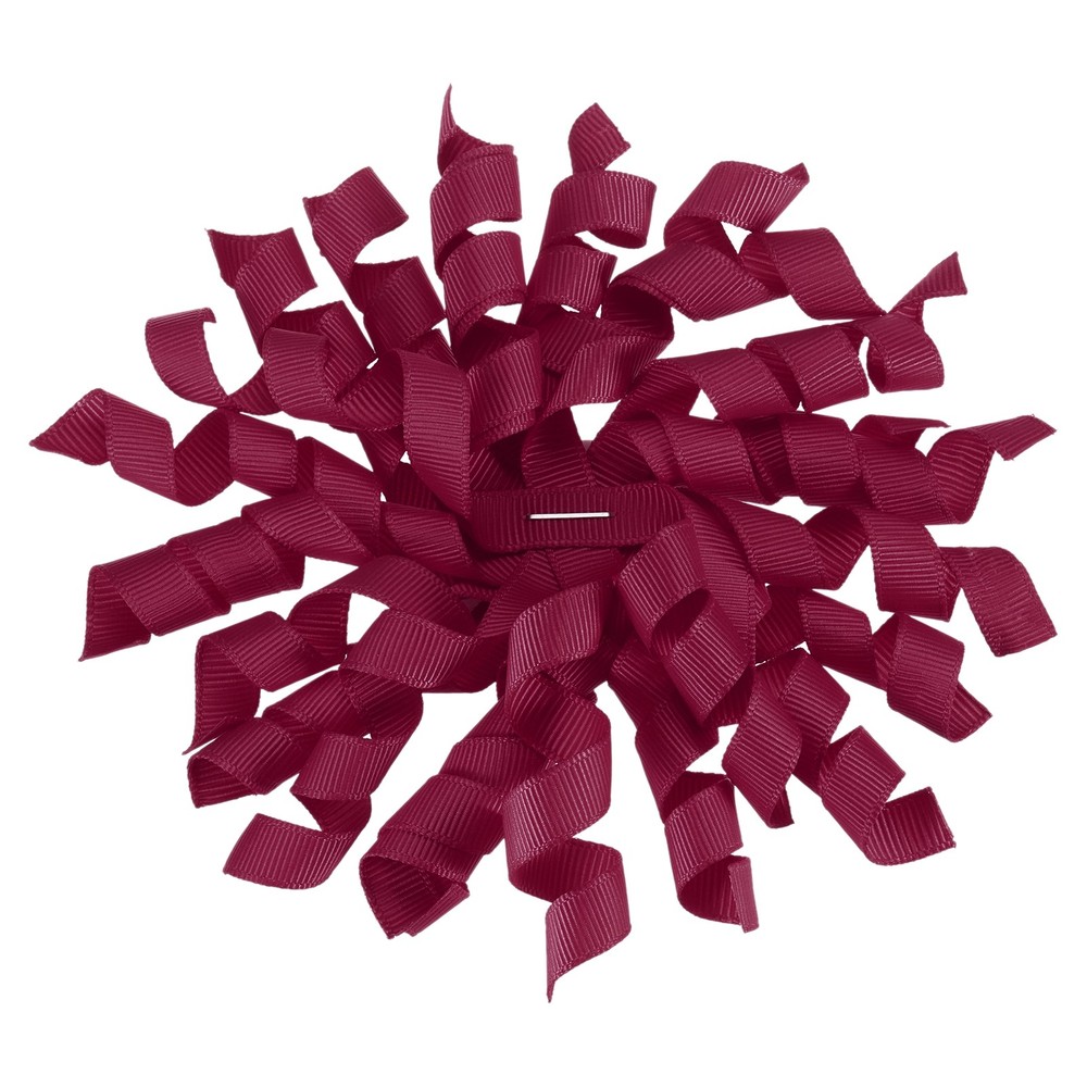 6 Pcs 4 Inch Grosgrain Curly Bows for Gift Wrapping Self-Adhesive Rose Red