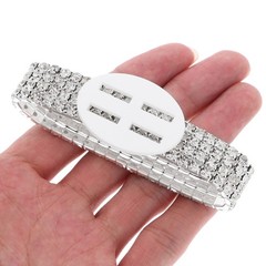 4 Pcs Elastic Wrist Corsage Bracelet Rhinestone Wedding Prom Anniversary