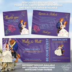Beauty and the Beast Belle Wedding Invitations Disney Birthday Baby Invites Card