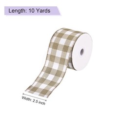 Plaid Check Ribbon, 2.5 Inch x 10 Yards Gingham Ribbon, Brown