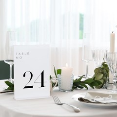 White Wedding Table Numbers 1-25 with Stands, 5″x7″ White Acrylic Table Numbe…