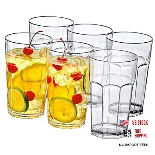 – Affinity – 20-Ounce Plastic Tumblers (Set of 6), Clear All-Clear, 20 oz