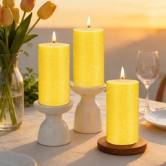 Citronella Candles Outdoor – Set of 6 Pillar 2″ x 4″, Yellow