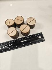 Rustic Wood Round Table Food Place Card Holders Set of 5