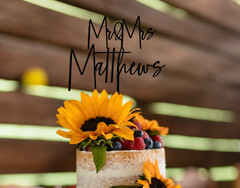 Personalized Wedding Cake topper, Custom wording script cake topper