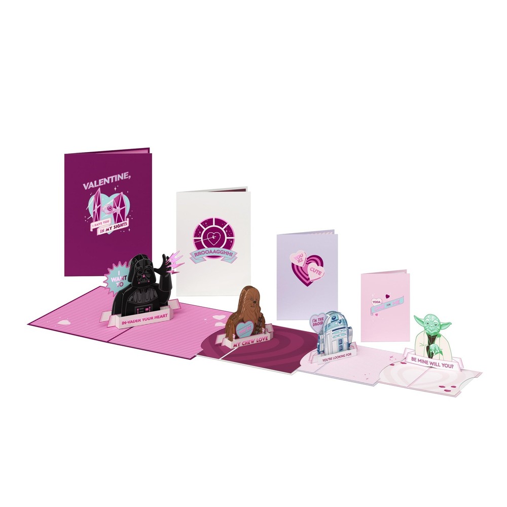 Lovepop Valentine Pop-Up Card for Her and Him – 4 pcs Star Wars 3D Greeting C…
