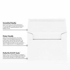 LUXPaper A2 Invitation Envelopes | 4 3/8″ x 5 3/4″ | 250 Qty., Bright White