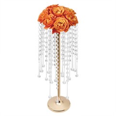 10 Pieces Crystal Acrylic Table Centerpieces Gold Flower Stand For Wedding Party