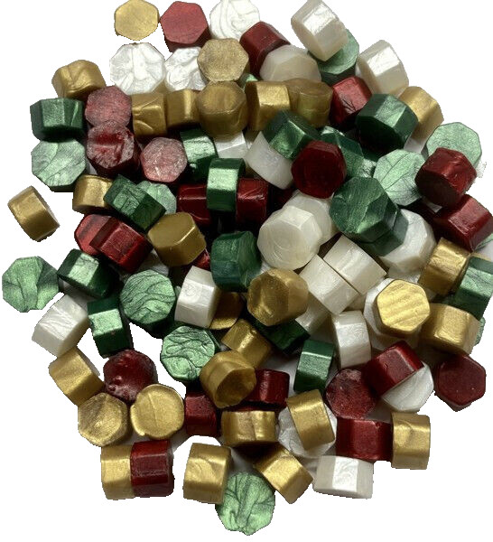 Christmas Metallic & Pearl Color Mix Sealing Wax Beads, approx 250 total beads