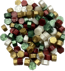 Christmas Metallic & Pearl Color Mix Sealing Wax Beads, approx 250 total beads