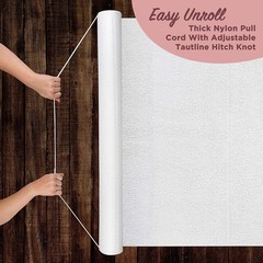 White Wedding Aisle Runner – Professional-Grade Nylon, Includes Tape Double-S…