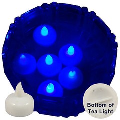 NEW 6 Blue Led Floating Floral Tea Light Candle for Wedding Centerpiece Decor