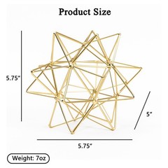 Metal Geometric Table Top Decor, 3D Metal Geometric Sculpture, Gold Abstract …