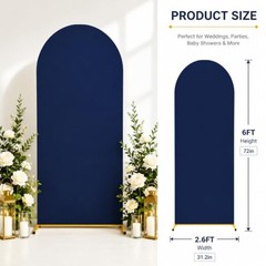 Arch Cover Spandex Party Arch Backdrop Cover for Birthday Party 6ft Navy Blue