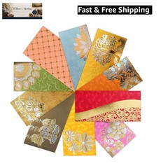 Shagun Gift Envelope Pack of 10 Assorted Color Designs Money Holder Fancy Pac…