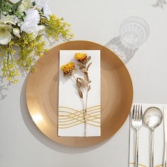GOLD 10 Glossy 10″ Round Plastic Salad PLATES Gold Rim Party Events Decorations