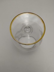 25th Wedding Anniversary Stemmed Glass Large Fishbowl Goblet Silver Design Trim
