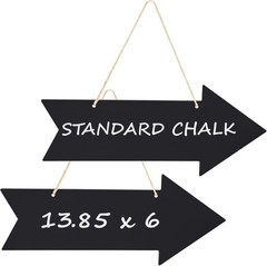 Arrow Chalkboard Signs 13.85 x 6 Inches Acrylic Hanging Direction Signage