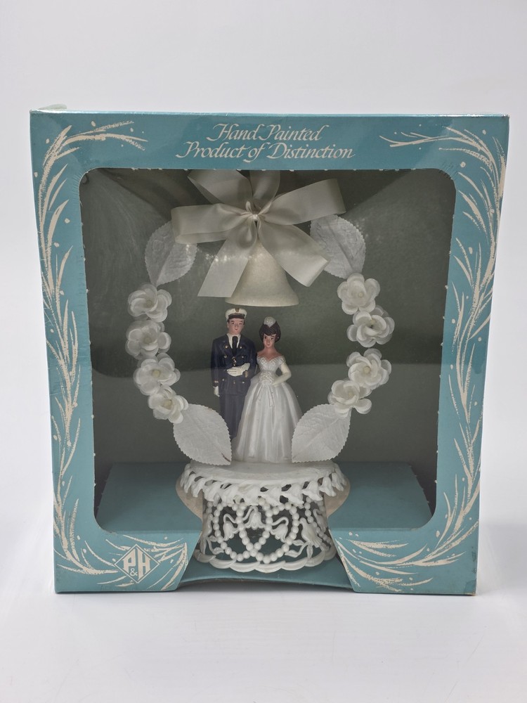 NEW Vintage 1950s Bride and Groom Wedding Cake Topper Soldier Pfeil & Holing NOS