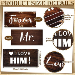 24 Designs Rustic Wedding Photo Booth Props Double Sided 11X5.5 Inch Photo Bo…