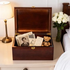 Larger Wooden Memory Wedding Keepsake Boxes With Hinged Lids – Decorative Sto…