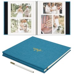 Self Adhesive Photo Album, Sky Blue Scrapbook Album with DIY 40 Blank Pages, …