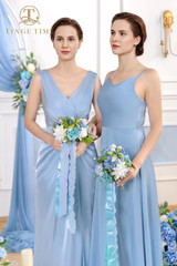 Provence Blue 7″ Artificial Wedding Bouquets Set of 4 for Bridesmaids