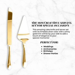 Gold Stainless Steel Cake Serving Set – Cake Knife and Server – Cake Serving …