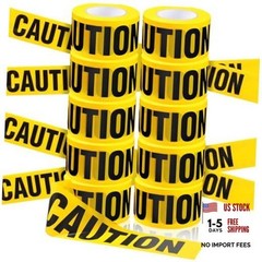 10 Rolls 3 Inch x 1000 Feet Construction Tape Waterproof Safety Yellow Caution