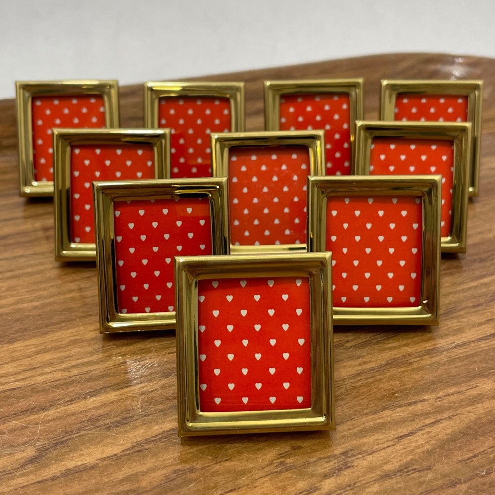 Wedding Reception Decor PARTY FAVORS ** 10 pack of Small BRASS PICTURE FRAMES