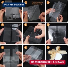 COTOPHER 60 Pcs Clear Favor Boxes, 2x2x2 Clear Gift Boxes Party Favor Boxes Mini