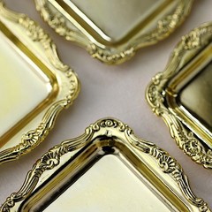 12 GOLD 3″ Metallic Mini Square TRAYS Wedding Favor GIFT HOLDERS Party Supplies